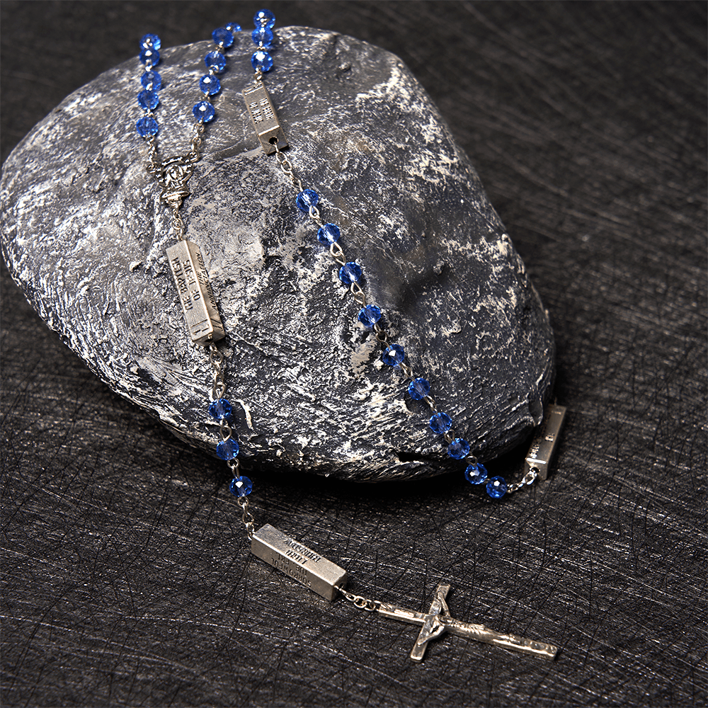 FREE Today: Crucifixion Crystal Rosary - Blue - image 2