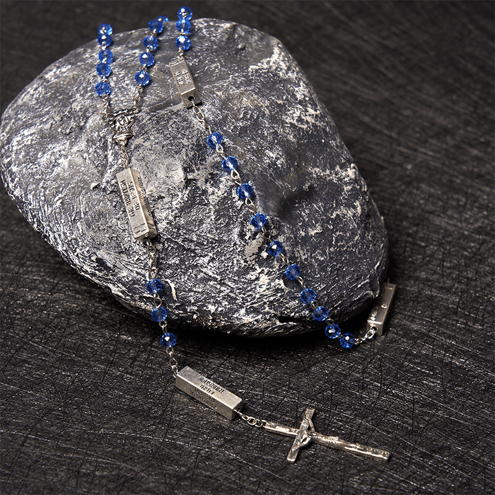 FREE Today: Crucifixion Crystal Rosary - Blue - image 2