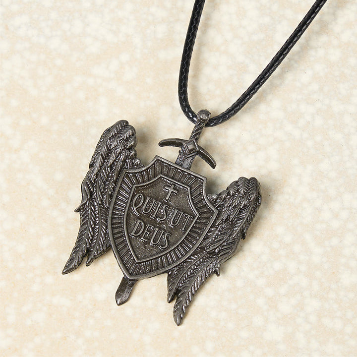 Christianartworkshop Guardian Angel Quis Ut Deus Collection Shield of Faith Necklace