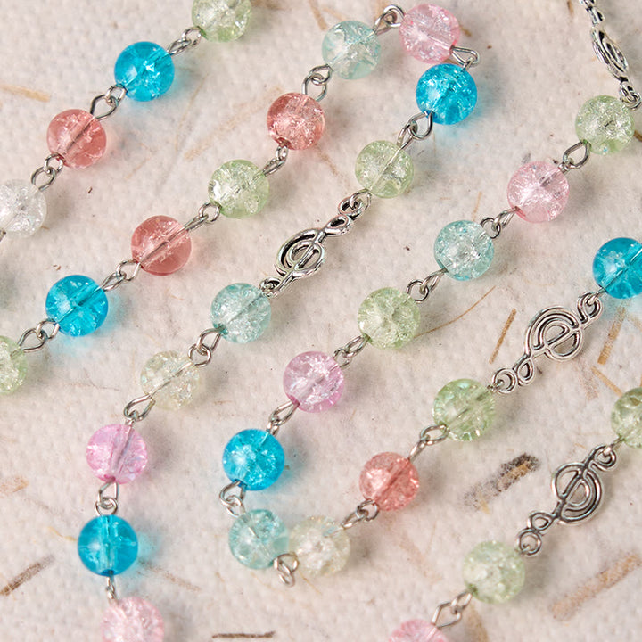 FREE Today: Our Lady of Fatima & Assumption of Our Lady of 8mm Round Multicolor Glass Alloy Chain Rosary