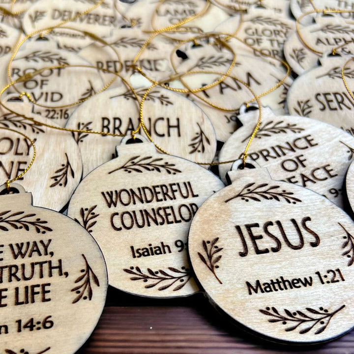 FREE Today: 25pcs/set Natural Style the Names of Jesus Christmas Hanging Pendant Ornaments Decoration