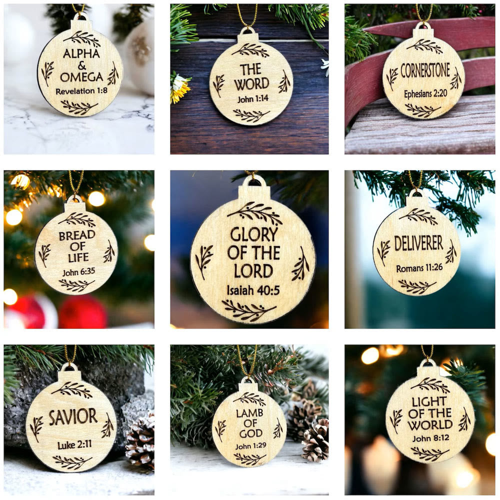 FREE Today: 25pcs/set Natural Style the Names of Jesus Christmas Hanging Pendant Ornaments Decoration