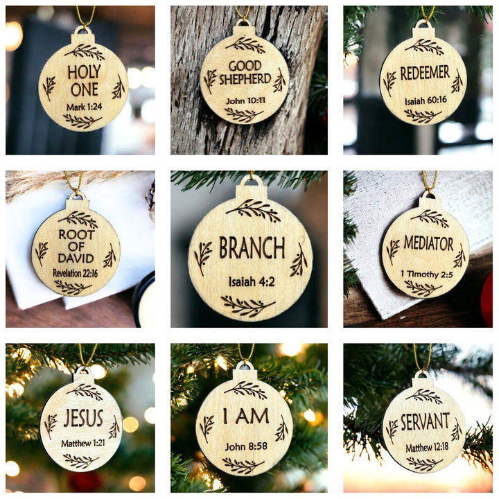 FREE Today: 25pcs/set Natural Style the Names of Jesus Christmas Hanging Pendant Ornaments Decoration