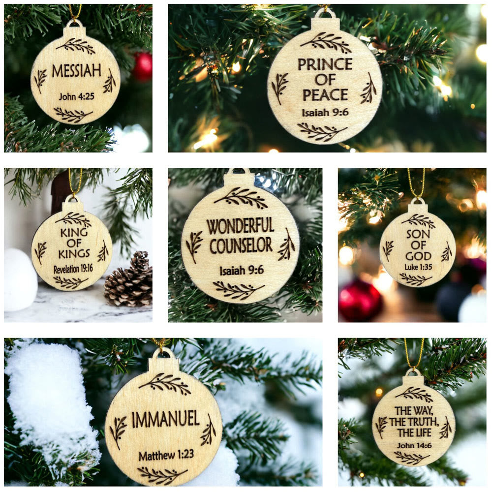 FREE Today: 25pcs/set Natural Style the Names of Jesus Christmas Hanging Pendant Ornaments Decoration