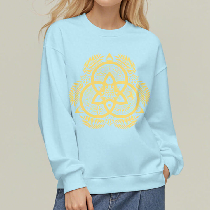 Christianartworkshop Classic Style Divine Unity Gold Sacred Emblem Fleece Lined Polyester Sweatshirt - image 27