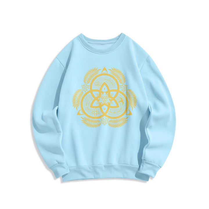 Christianartworkshop Classic Style Divine Unity Gold Sacred Emblem Fleece Lined Polyester Sweatshirt