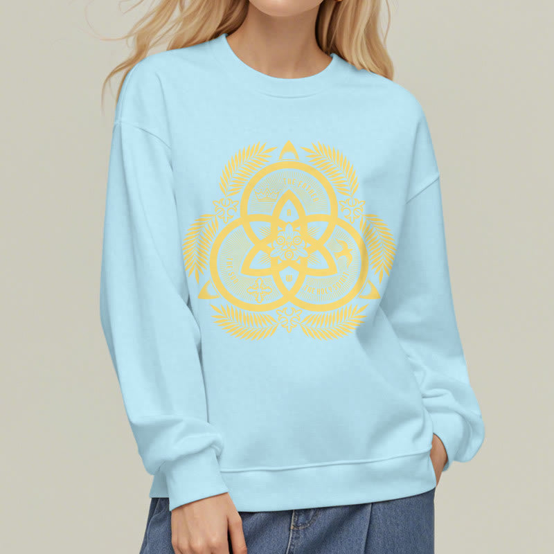 Christianartworkshop Classic Style Divine Unity Gold Sacred Emblem Fleece Lined Polyester Sweatshirt