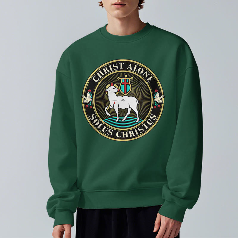 Christianartworkshop Modern Style Christ Alone Lamb of God Fleece Lined Polyester Sweatshirt - image 22