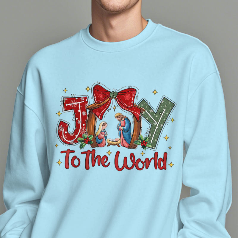 Christianartworkshop Colored Style Joy To The World Nativity Scene Fleece Lined Polyester Sweatshirt - image 28