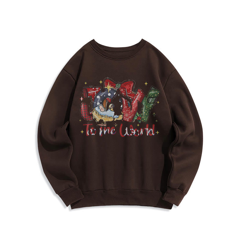 Christianartworkshop Colored Style Joy To The World Nativity Scene Fleece Lined Polyester Sweatshirt - Brown - 2XL - image 15