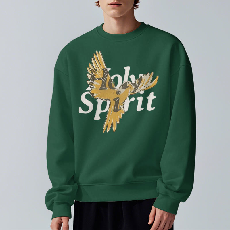 Christianartworkshop Classic Style Holy Spirit Flying Dove Fleece Lined Polyester Sweatshirt