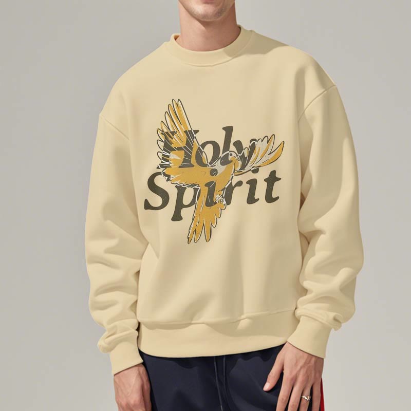 Christianartworkshop Classic Style Holy Spirit Flying Dove Fleece Lined Polyester Sweatshirt