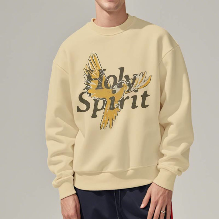 Christianartworkshop Classic Style Holy Spirit Flying Dove Fleece Lined Polyester Sweatshirt