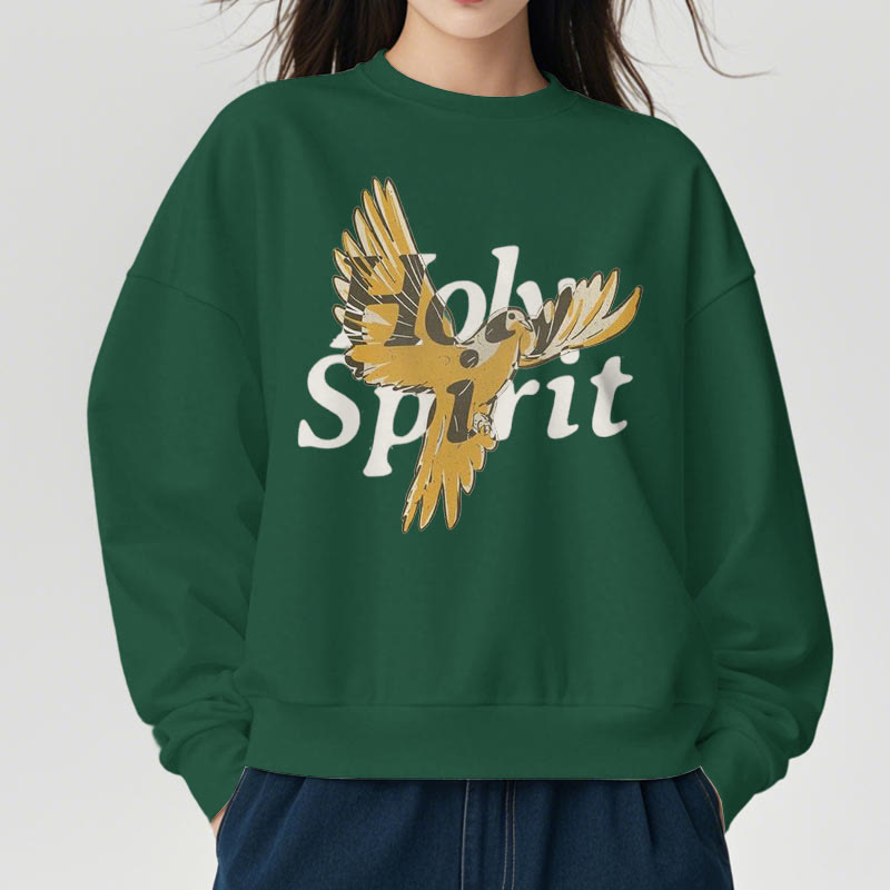 Christianartworkshop Classic Style Holy Spirit Flying Dove Fleece Lined Polyester Sweatshirt