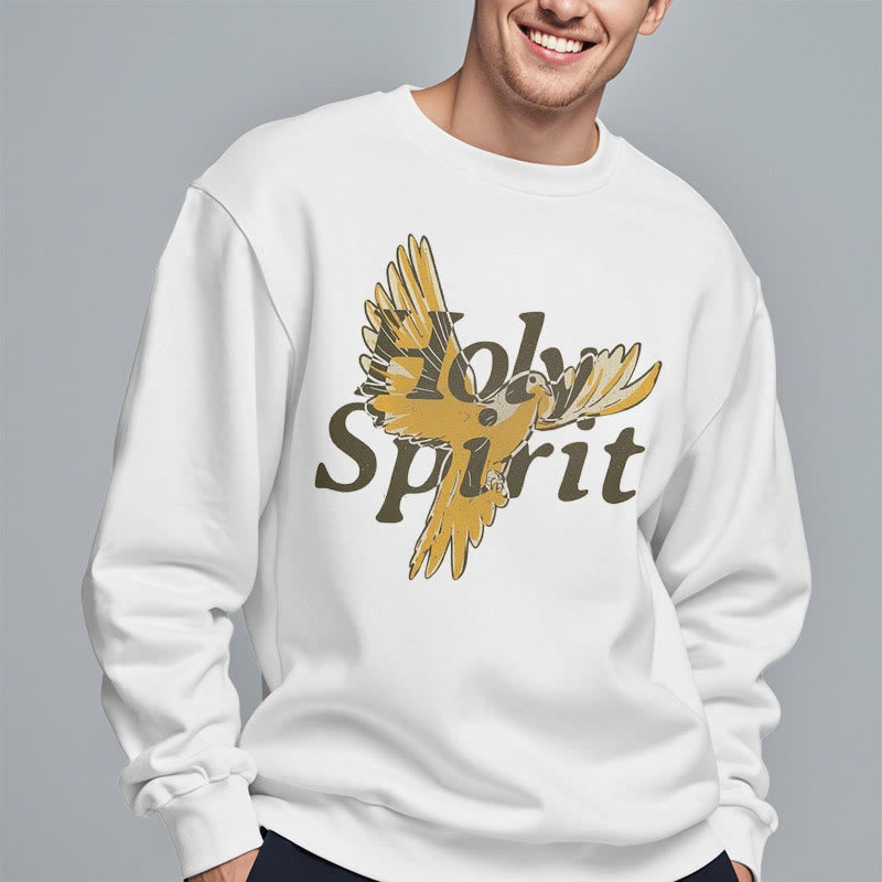 Christianartworkshop Classic Style Holy Spirit Flying Dove Fleece Lined Polyester Sweatshirt