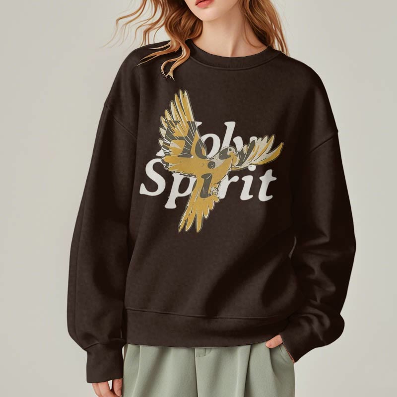 Christianartworkshop Classic Style Holy Spirit Flying Dove Fleece Lined Polyester Sweatshirt