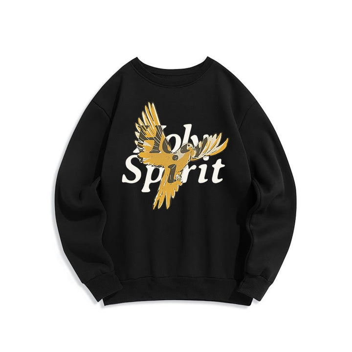 Christianartworkshop Classic Style Holy Spirit Flying Dove Fleece Lined Polyester Sweatshirt