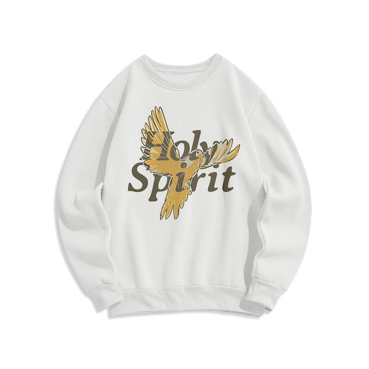 Christianartworkshop Classic Style Holy Spirit Flying Dove Fleece Lined Polyester Sweatshirt