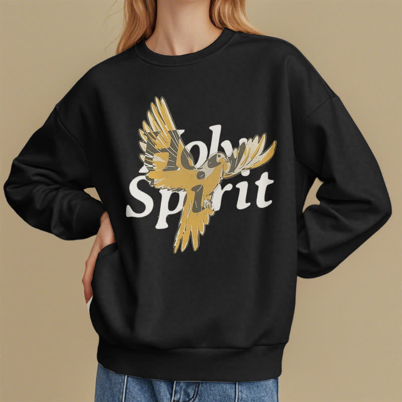 Christianartworkshop Classic Style Holy Spirit Flying Dove Fleece Lined Polyester Sweatshirt