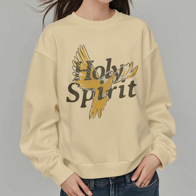 Christianartworkshop Classic Style Holy Spirit Flying Dove Fleece Lined Polyester Sweatshirt