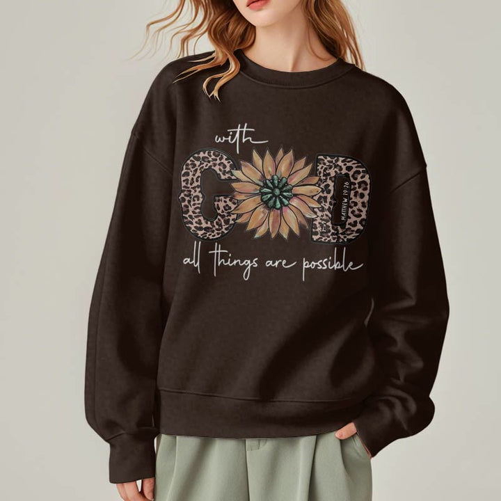 Christianartworkshop Classic Style Love One Another Jesus Fleece Lined Polyester Sweatshirt