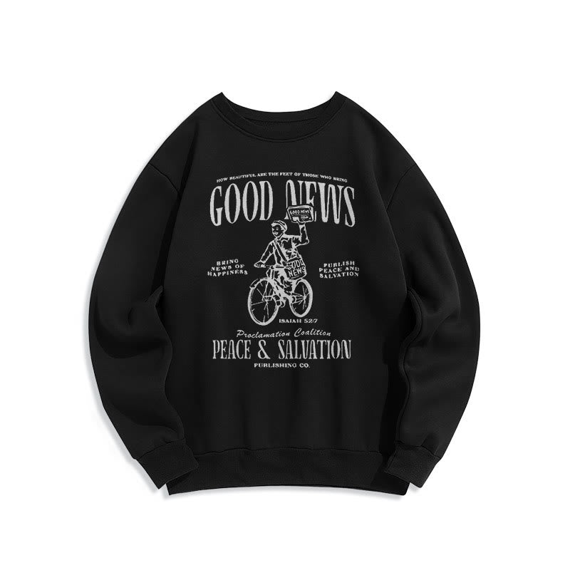 Christianartworkshop Quotation Style Good News Isaiah 52:7 Fleece Lined Polyester Sweatshirt