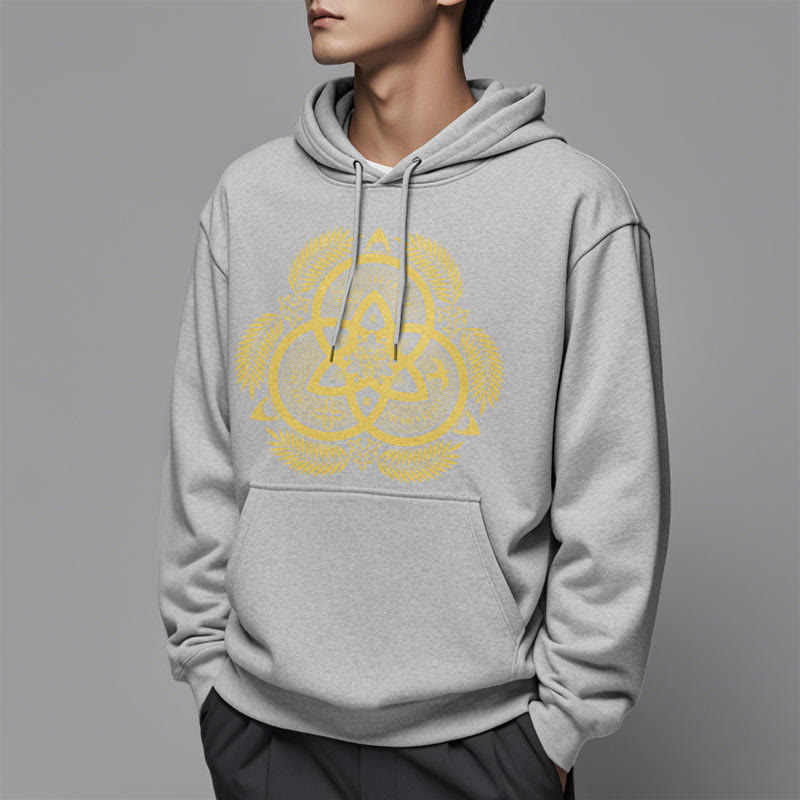 Christianartworkshop Classic Style Divine Unity Gold Sacred Emblem Fleece Lined Polyester Hoodie - image 33