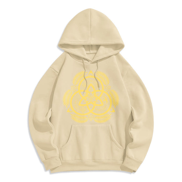 Christianartworkshop Classic Style Divine Unity Gold Sacred Emblem Fleece Lined Polyester Hoodie