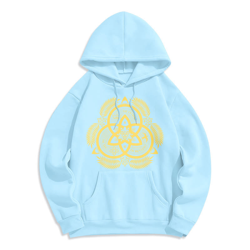 Christianartworkshop Classic Style Divine Unity Gold Sacred Emblem Fleece Lined Polyester Hoodie