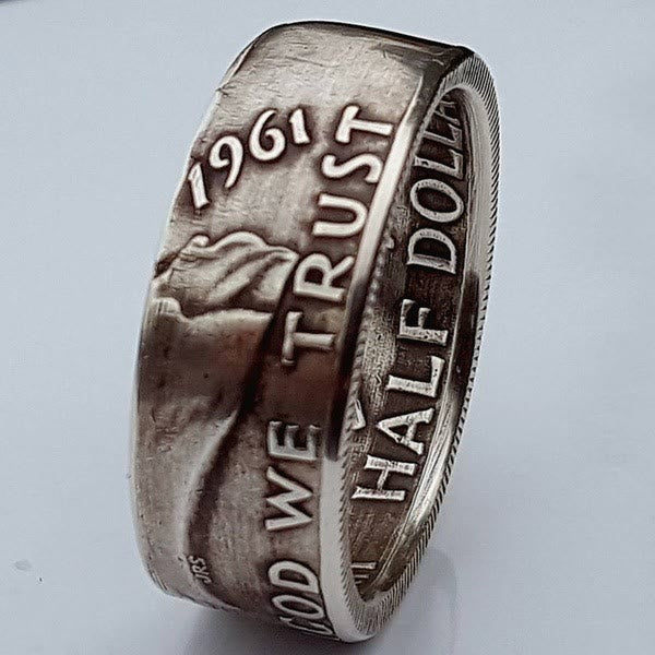 Discount Today: Retro Half Dollar Coin In God We Trust Ring