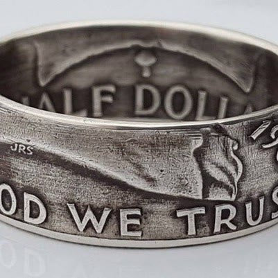 Discount Today: Retro Half Dollar Coin In God We Trust Ring