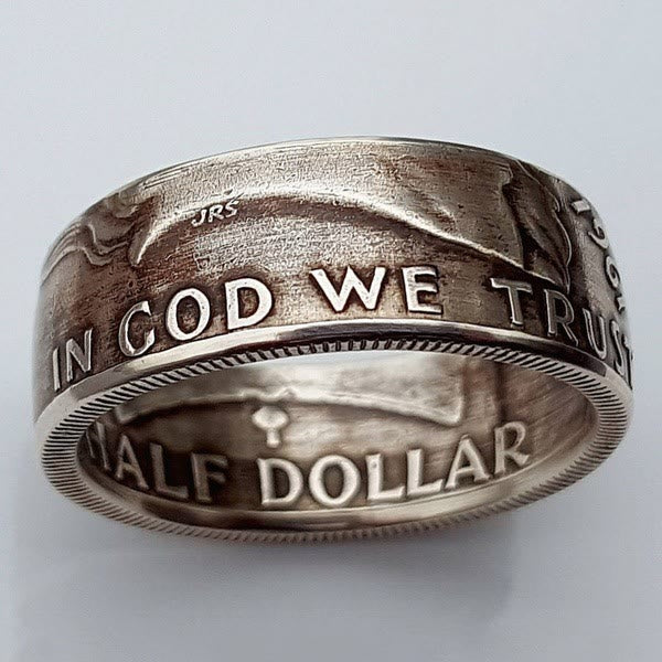 Discount Today: Retro Half Dollar Coin In God We Trust Ring