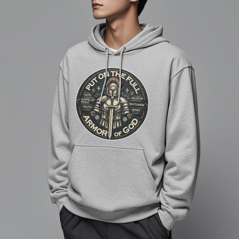 Christianartworkshop Modern Style Put On The Full Armor of God Fleece Lined Polyester Hoodie - image 1
