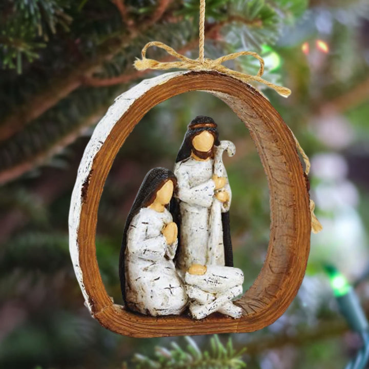 Christianartworkshop Rustic Style Harmony Blessing Nativity Scene Christmas Nativity Hanging Ornaments