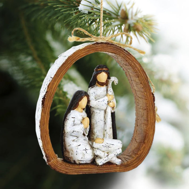 Christianartworkshop Rustic Style Harmony Blessing Nativity Scene Christmas Nativity Hanging Ornaments