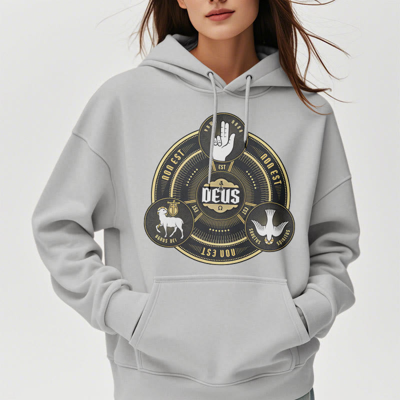 Christianartworkshop Classic Style Holy Trinity Deus Emblem Fleece Lined Polyester Hoodie - image 33