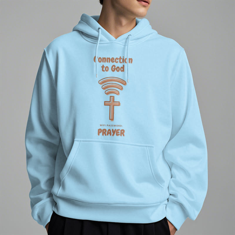 Christianartworkshop Modern Style Prayer Connection To God Fleece Lined Polyester Hoodie