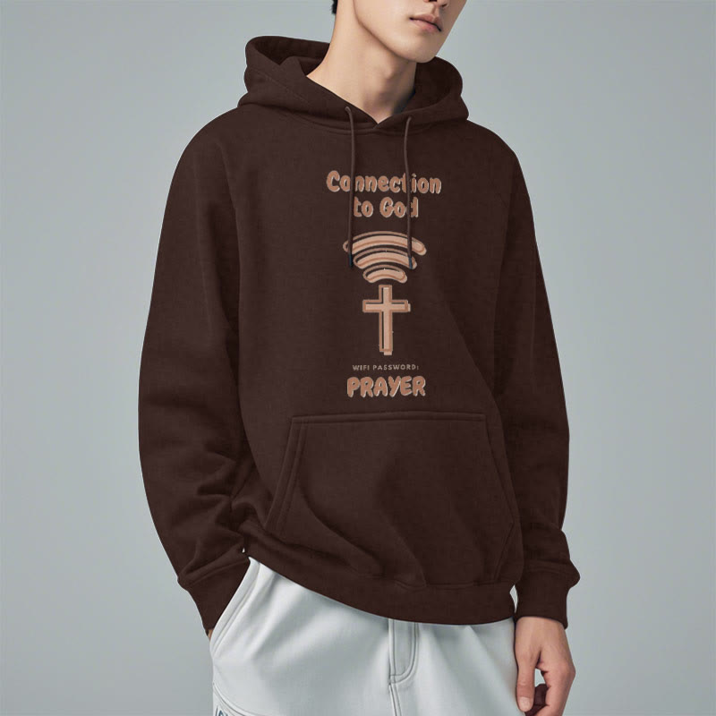 Christianartworkshop Modern Style Prayer Connection To God Fleece Lined Polyester Hoodie