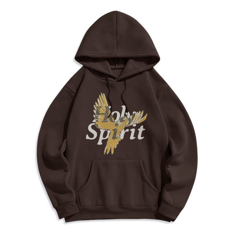 Christianartworkshop Classic Style Holy Spirit Flying Dove Fleece Lined Polyester Hoodie - Brown - 2XL - image 15