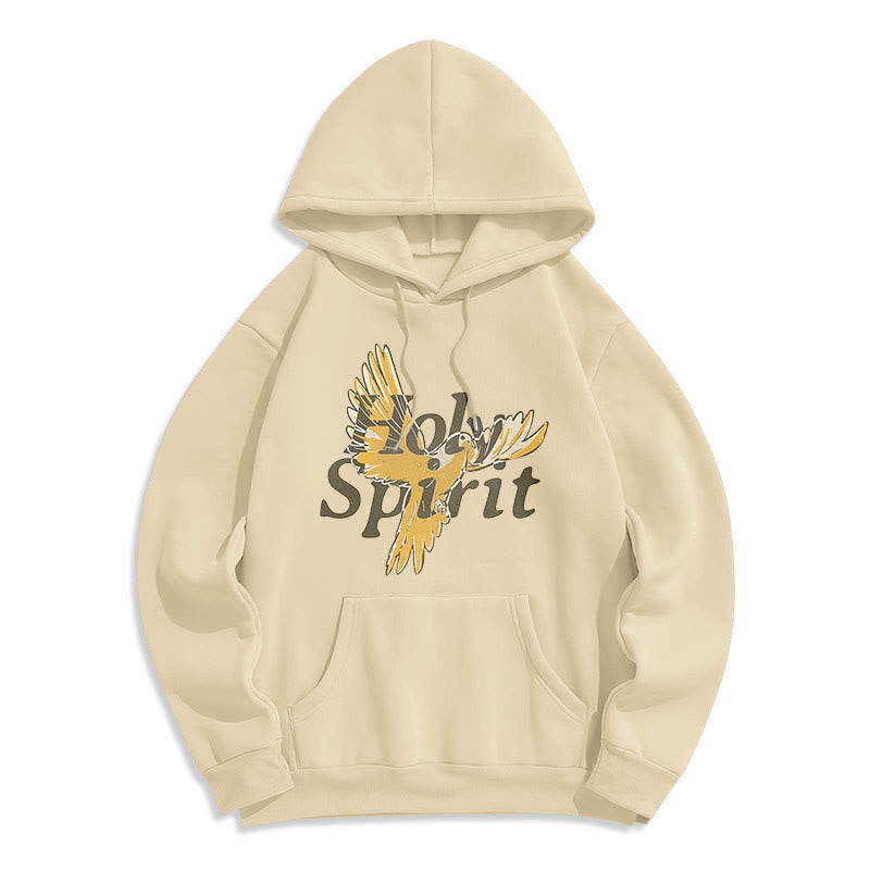 Christianartworkshop Classic Style Holy Spirit Flying Dove Fleece Lined Polyester Hoodie - Beige - 2XL - image 10
