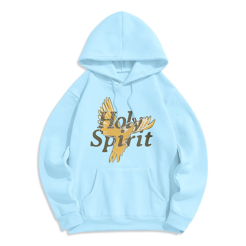 Christianartworkshop Classic Style Holy Spirit Flying Dove Fleece Lined Polyester Hoodie - Blue - 2XL - image 25