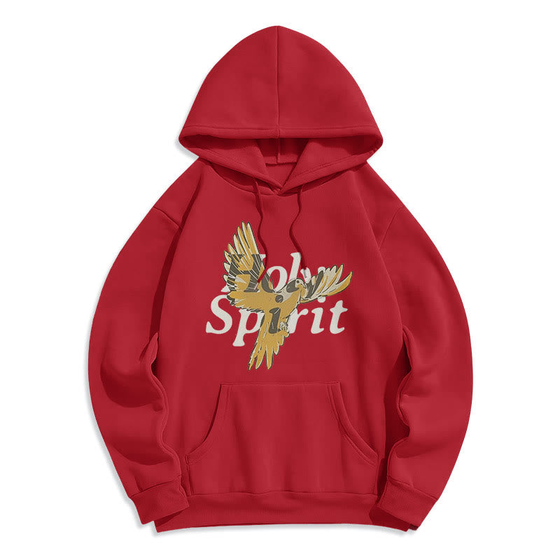 Christianartworkshop Classic Style Holy Spirit Flying Dove Fleece Lined Polyester Hoodie - Red - 2XL - image 35