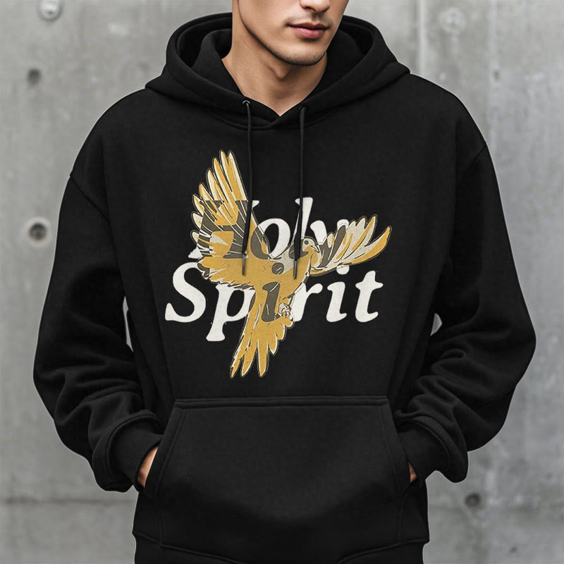 Christianartworkshop Classic Style Holy Spirit Flying Dove Fleece Lined Polyester Hoodie - image 2