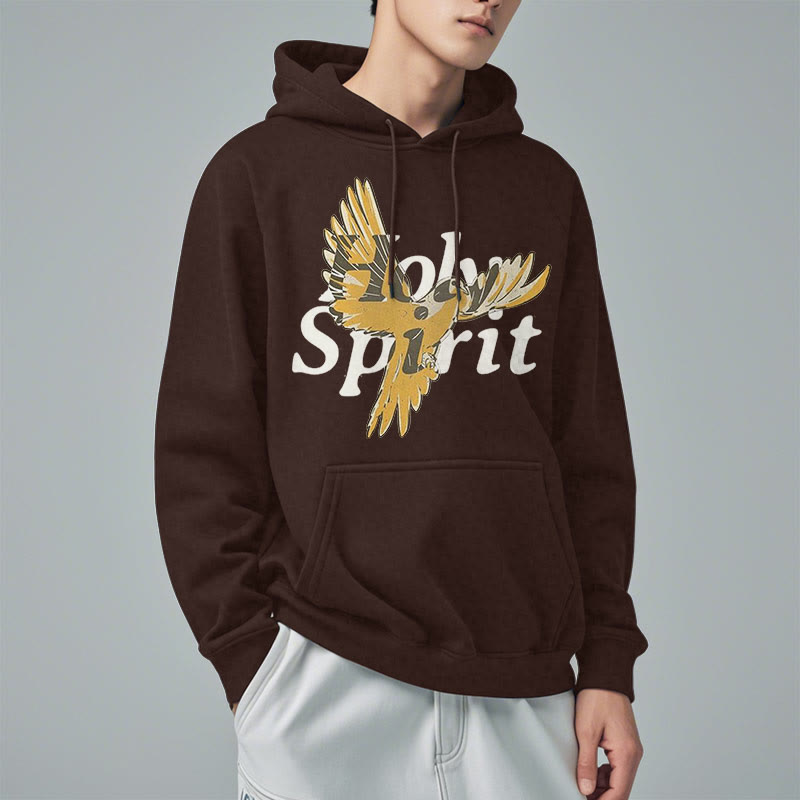 Christianartworkshop Classic Style Holy Spirit Flying Dove Fleece Lined Polyester Hoodie