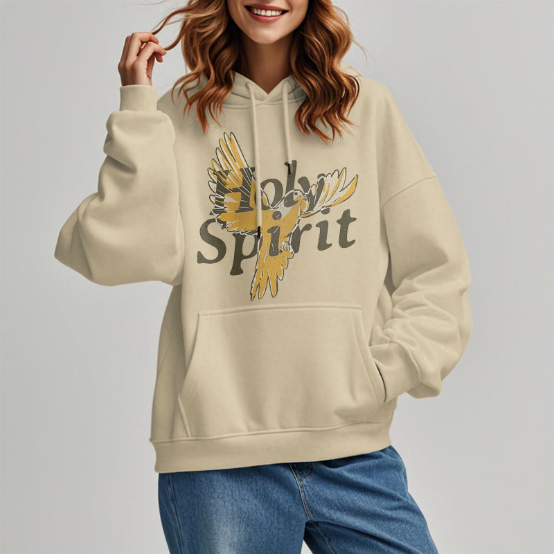 Christianartworkshop Classic Style Holy Spirit Flying Dove Fleece Lined Polyester Hoodie