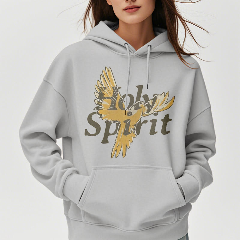 Christianartworkshop Classic Style Holy Spirit Flying Dove Fleece Lined Polyester Hoodie