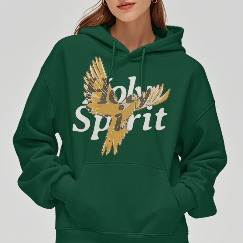 Christianartworkshop Classic Style Holy Spirit Flying Dove Fleece Lined Polyester Hoodie