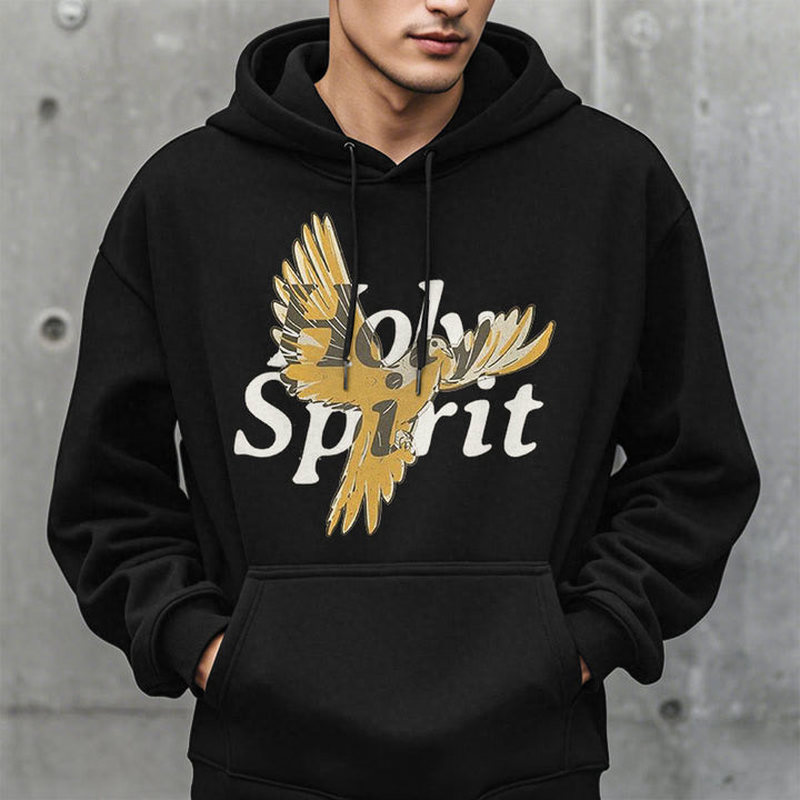 Christianartworkshop Classic Style Holy Spirit Flying Dove Fleece Lined Polyester Hoodie - image 2