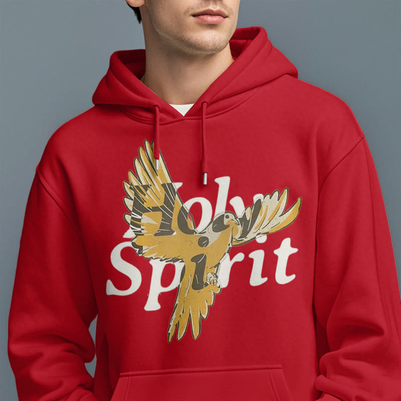 Christianartworkshop Classic Style Holy Spirit Flying Dove Fleece Lined Polyester Hoodie