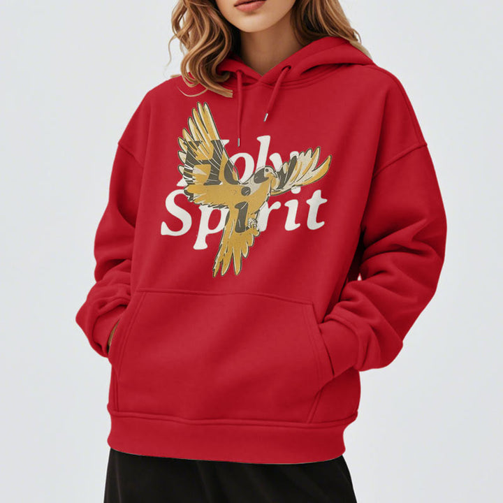 Christianartworkshop Classic Style Holy Spirit Flying Dove Fleece Lined Polyester Hoodie